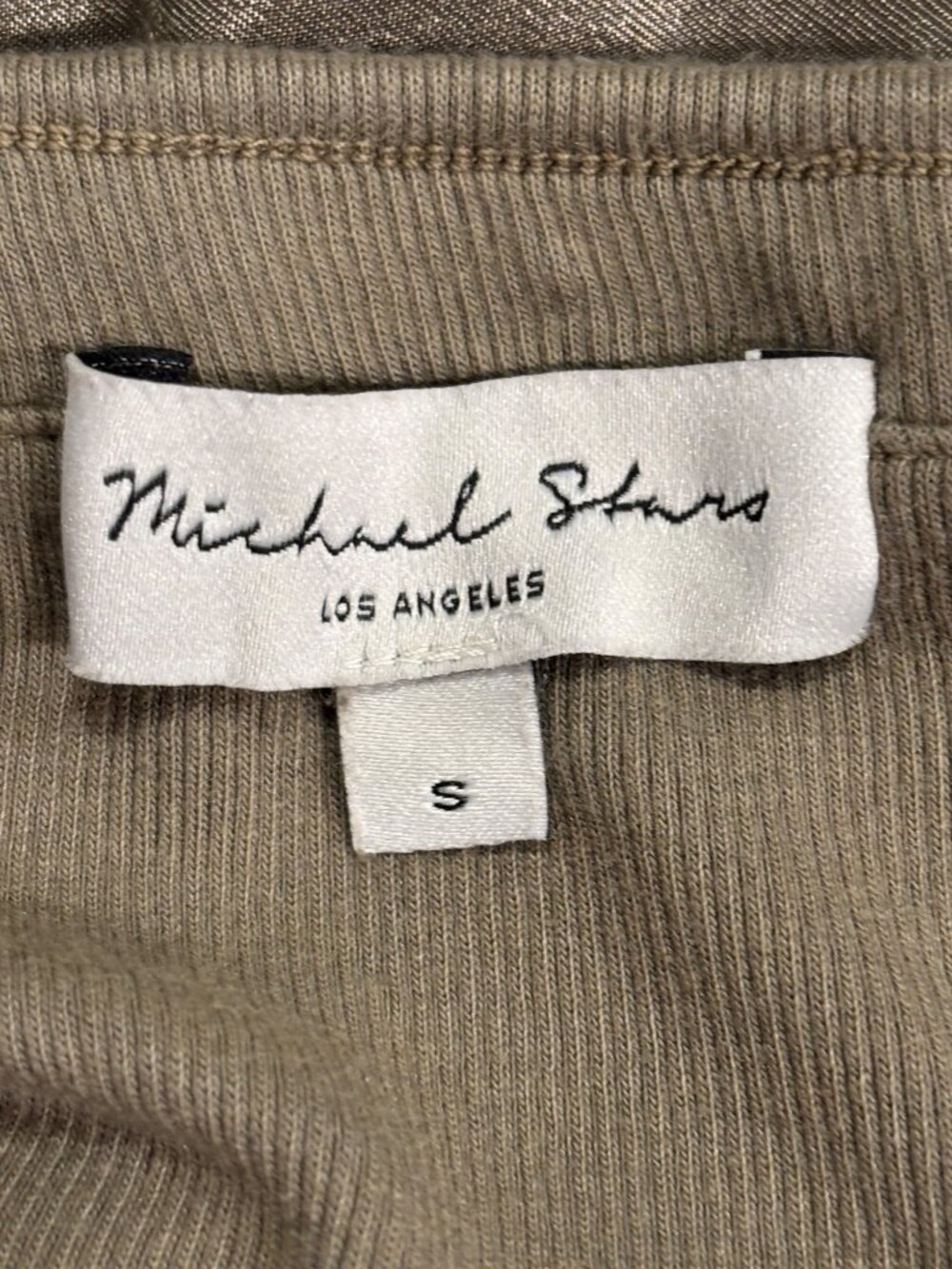 Michael Stars Strapless Tube Dress Small Olive Green Metallic Midi USA Stretch - Picture 6 of 10